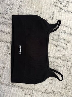 BO+TEE Black Ribbed Sports Bralette